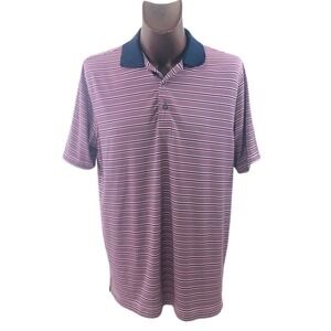Bobby Jones X-H2O Men’s Size Large Pink Blue Short Sleeve Polo Shirt EUC